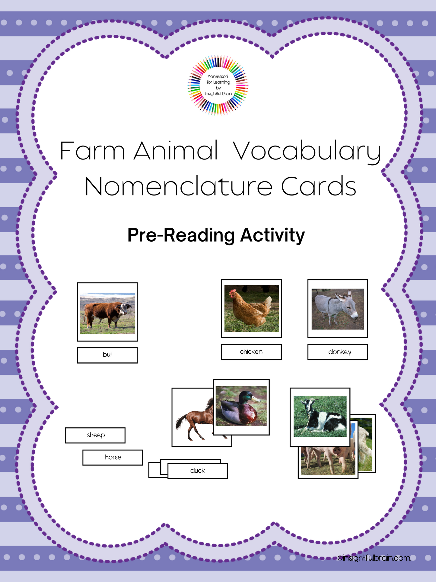 Farm Animal Vocabulary Nomenclature Cards