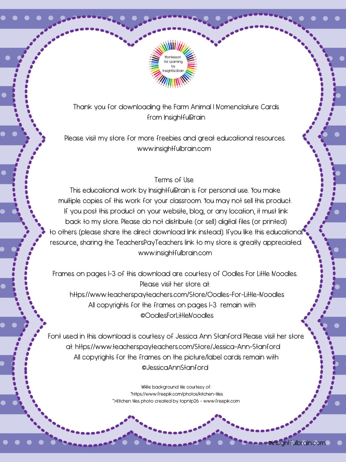 Farm Animal Vocabulary Nomenclature Cards