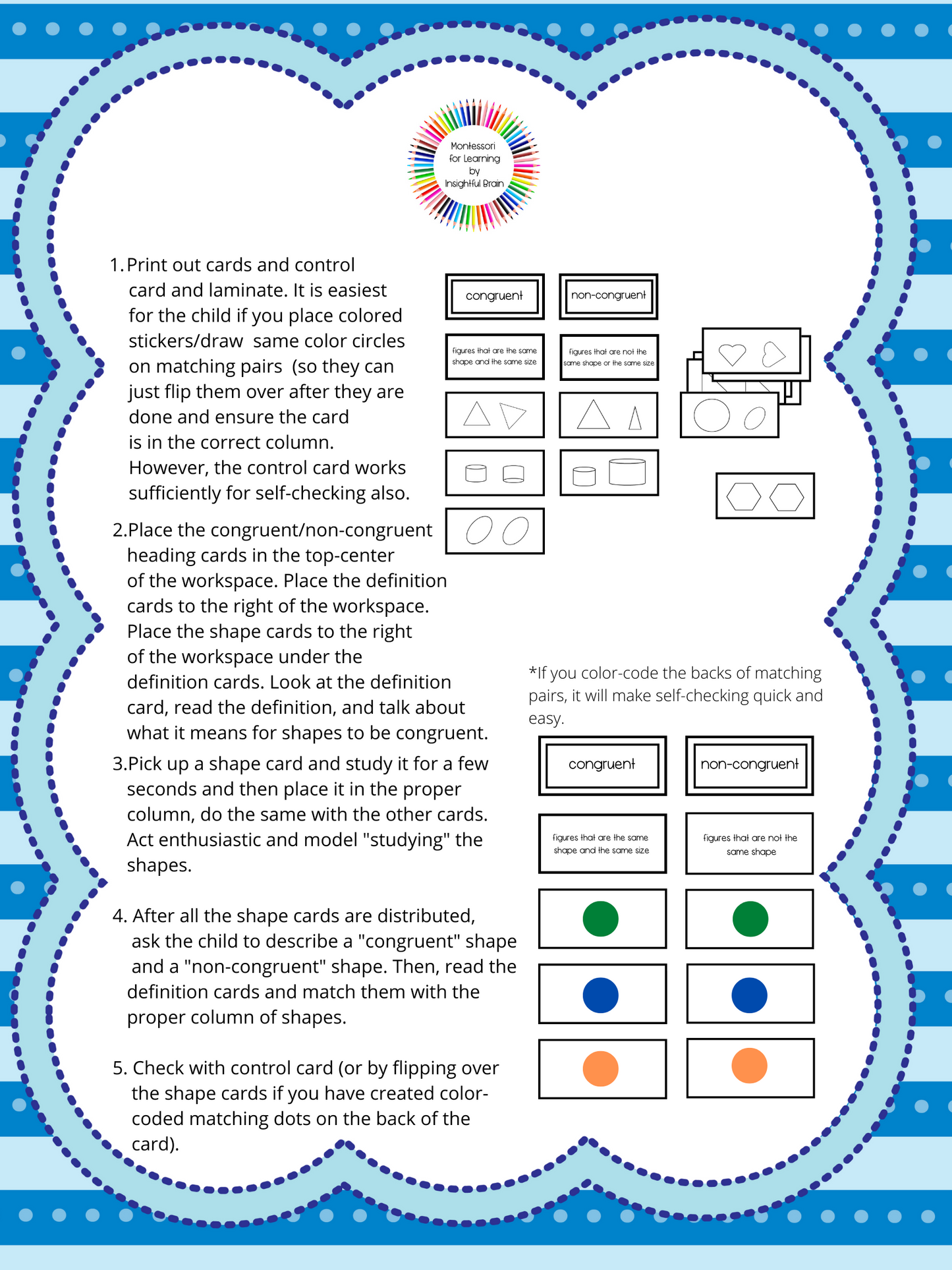 Congruent/Non-Congruent Sorting Cards Activity Set
