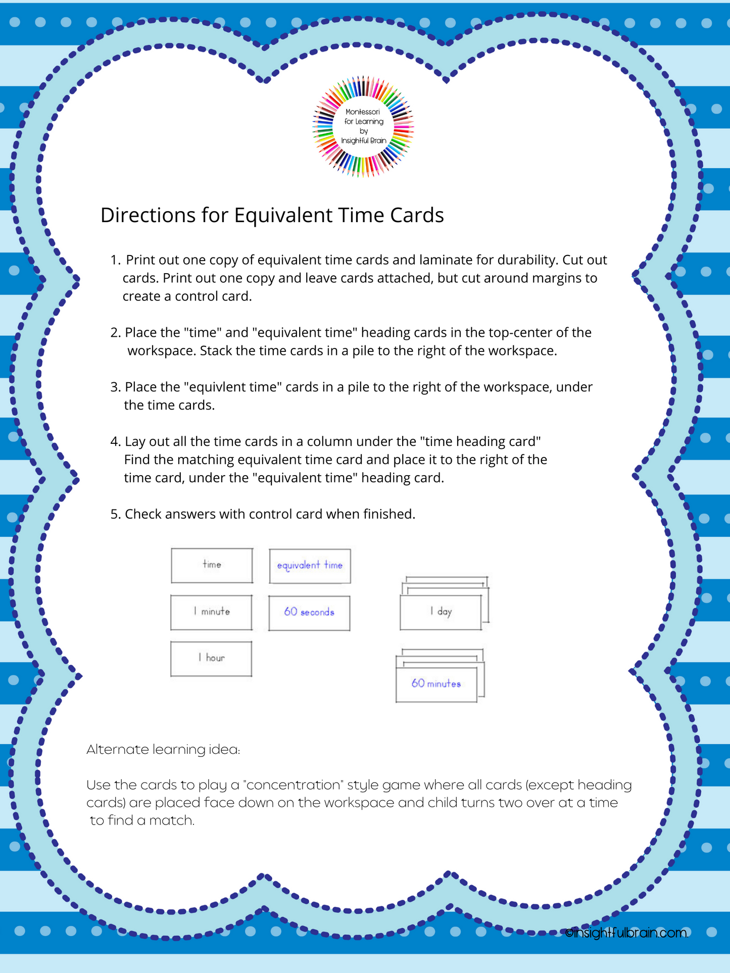 Equivalent Time Card Set