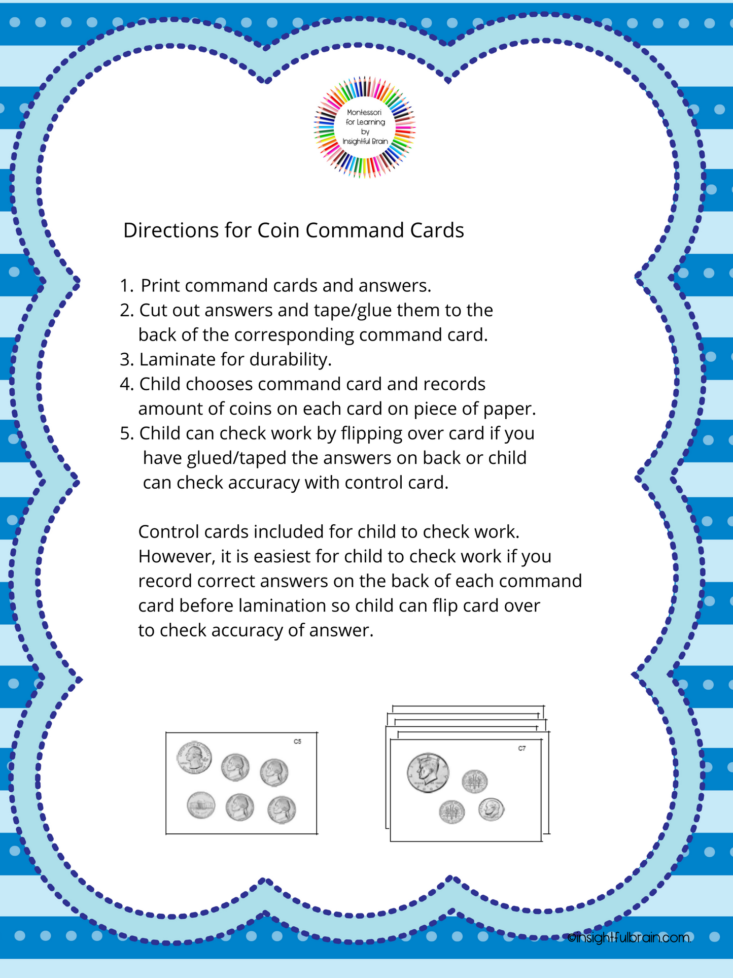 Coin Commands (Counting Coins/Change) Activity Set