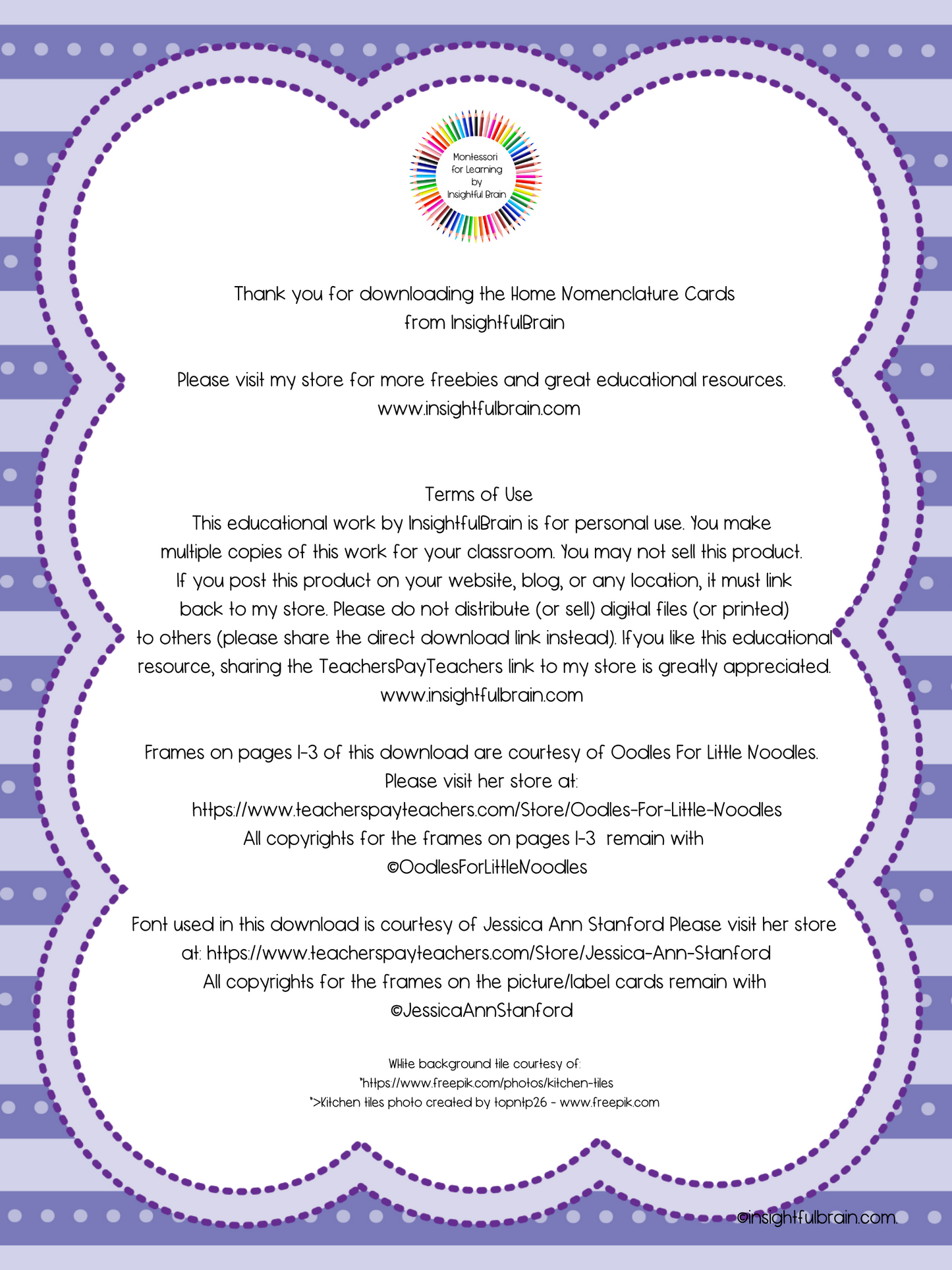 Home Nomenclature Cards