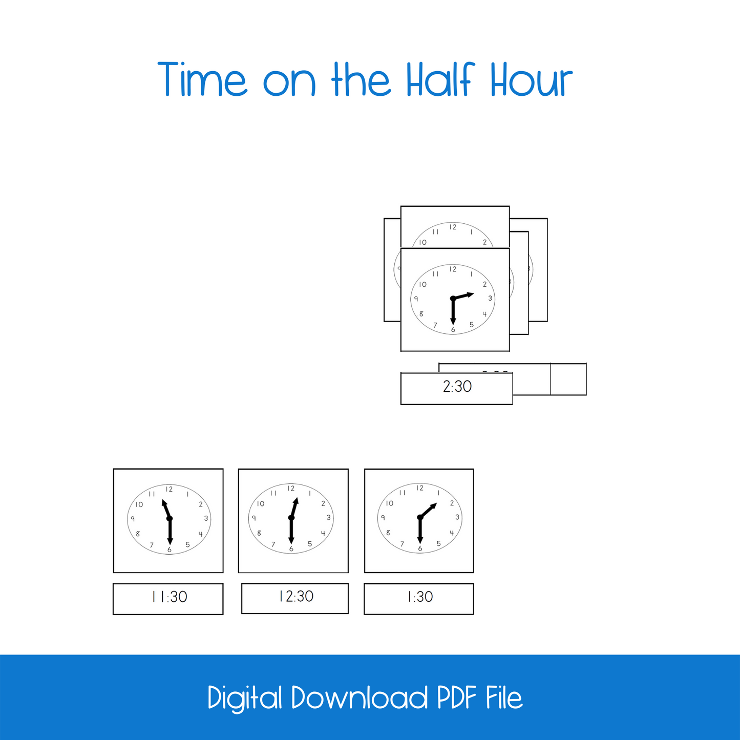 Time on the Half Hour Card Set