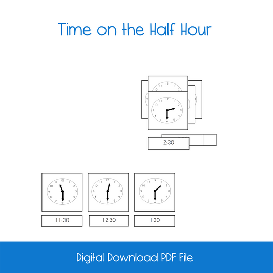 Time on the Half Hour Card Set