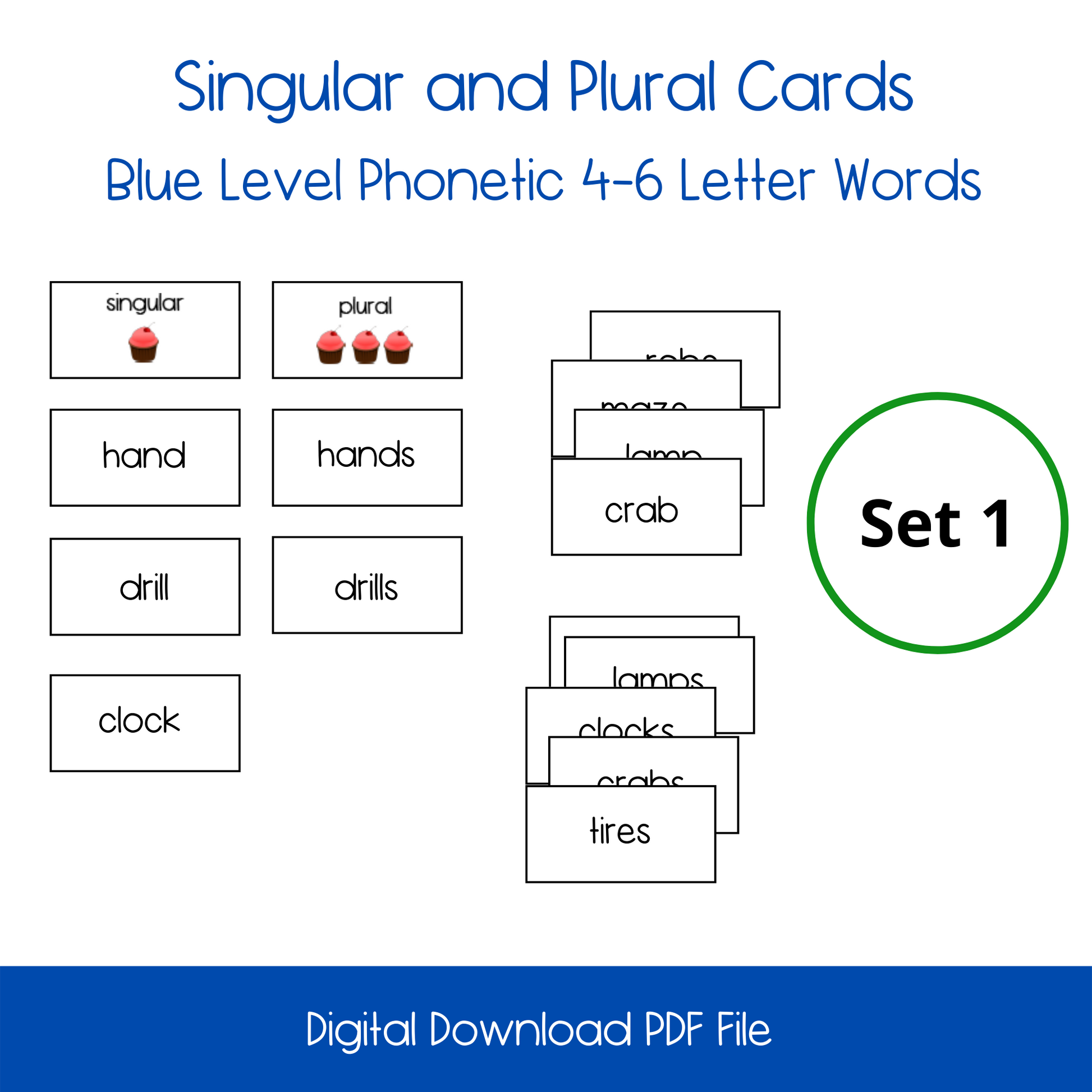 Printable Singular and Plural Activity, printable Montessori Printable Singular and Plural Activity, printable Phonetic Singular and Plural  game activity, Printable homeschool Phonetic Singular and Plural Activity, Printable montessoriPhonetic Reading Sounds Activity, printable Phonetic reading activity, printable ESL activity