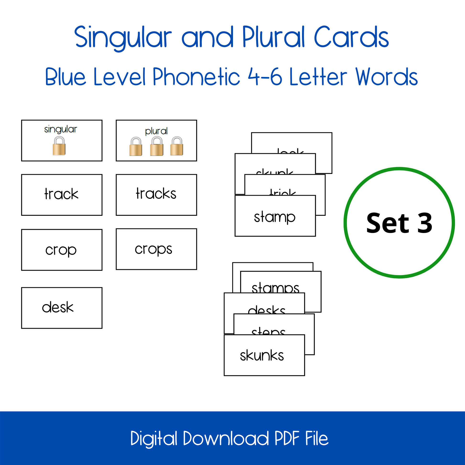 Printable Singular and Plural Activity, printable Montessori Printable Singular and Plural Activity, printable Phonetic Singular and Plural  game activity, Printable homeschool Phonetic Singular and Plural Activity, Printable montessoriPhonetic Reading Sounds Activity, printable Phonetic reading activity, printable ESL activity