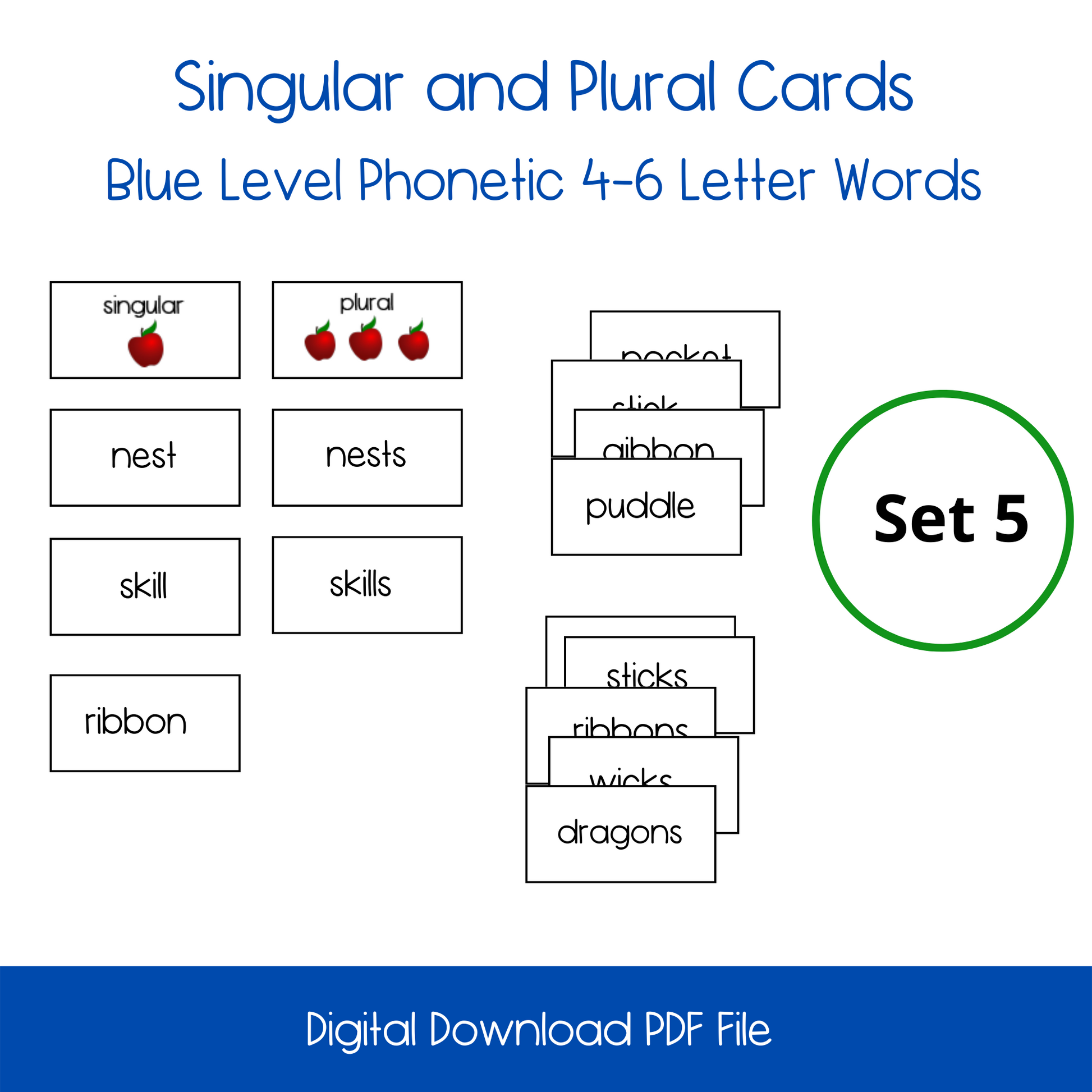 Printable Singular and Plural Activity, printable Montessori Printable Singular and Plural Activity, printable Phonetic Singular and Plural  game activity, Printable homeschool Phonetic Singular and Plural Activity, Printable montessoriPhonetic Reading Sounds Activity, printable Phonetic reading activity, printable ESL activity
