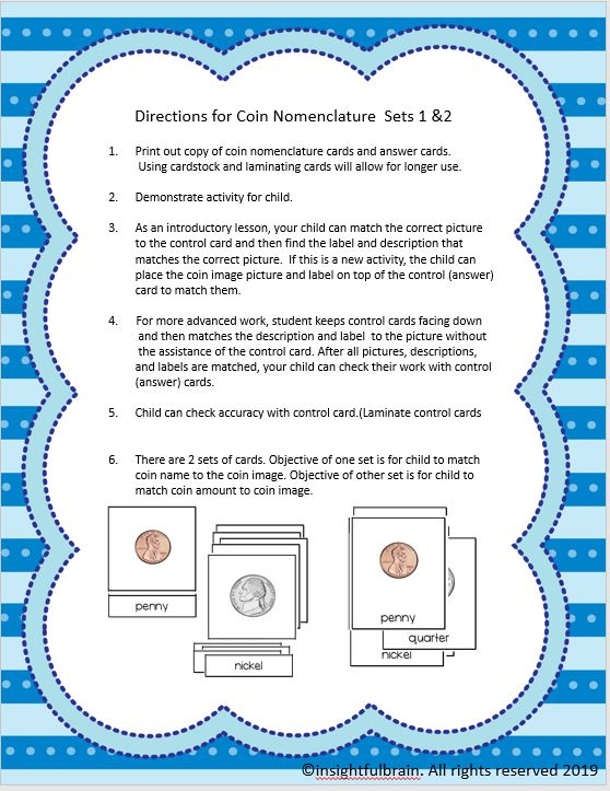 Coin Nomenclature Cards (2 sets)