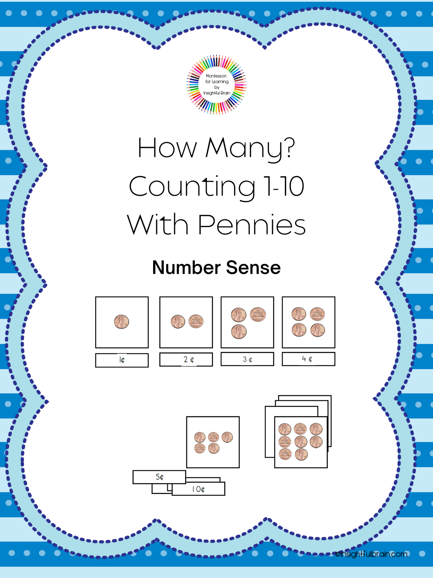 How Many? Counting 1-10 With Pennies Activity Set