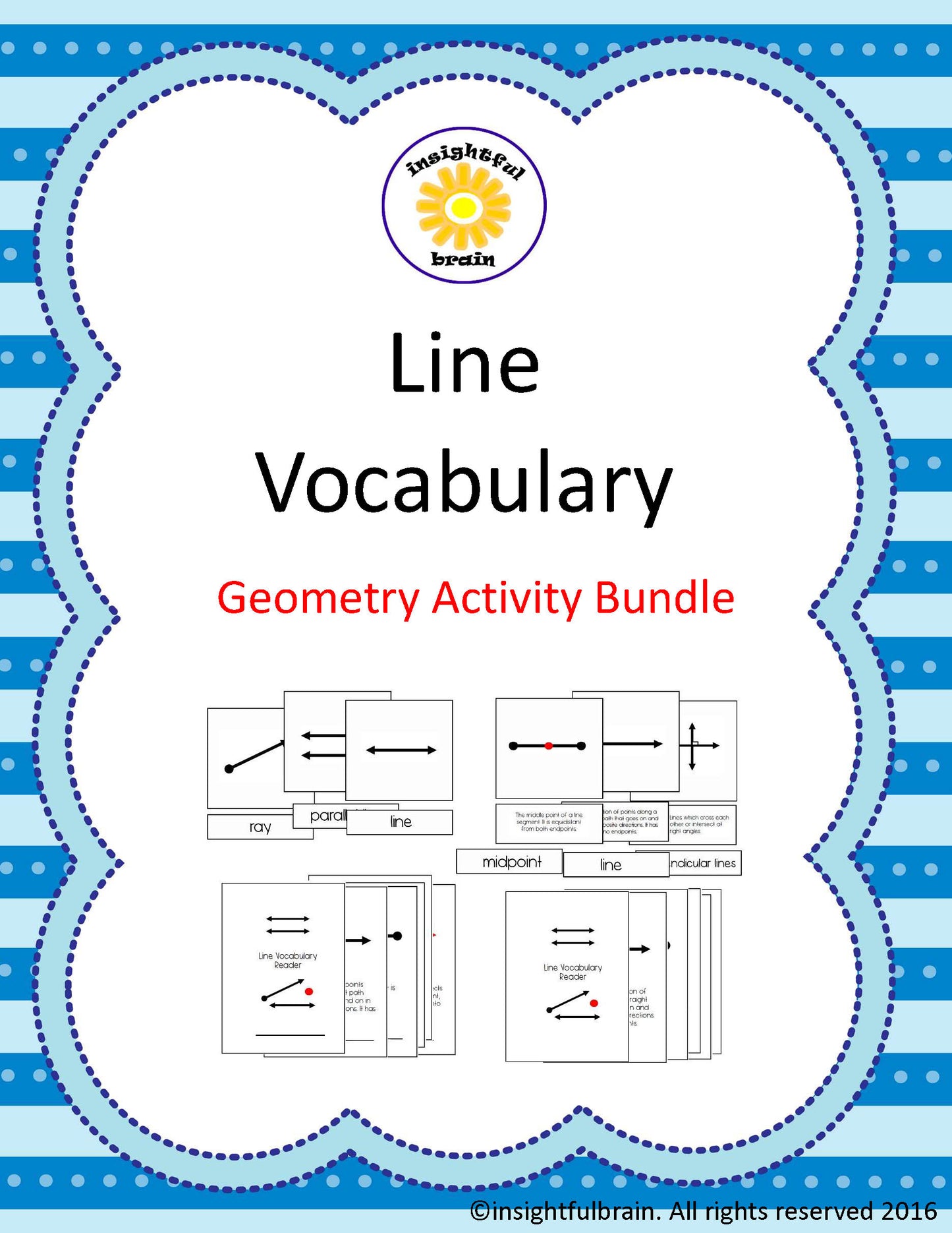 Line Vocabulary Nomenclature, 3-Part Card, Booklet, Reader Activity Bundle