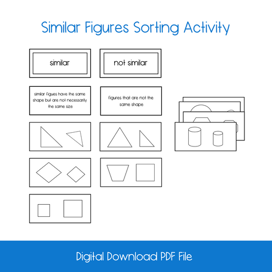 Similar Figures Sorting Cards Activity Set