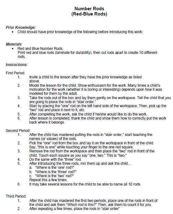 Red and Blue Number Rods- FREE DOWNLOAD