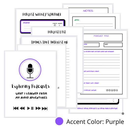 PURPLE: My Podcast Journal  (PDF Digital Download File)