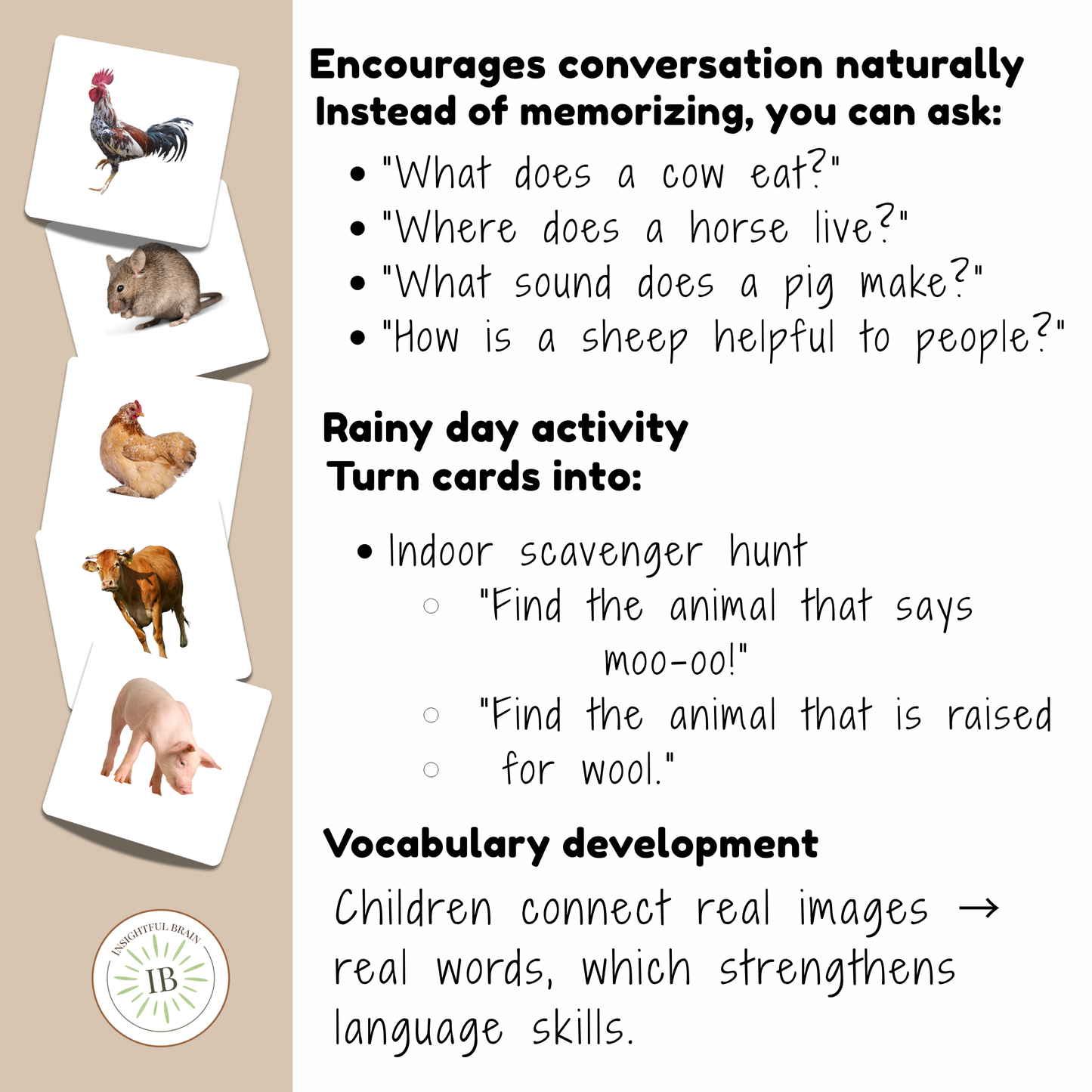 Farm Animal Montessori Nomenclature Cards – Printable Learning Cards for Preschool & Early Elementary Homeschool & Classroom Resource