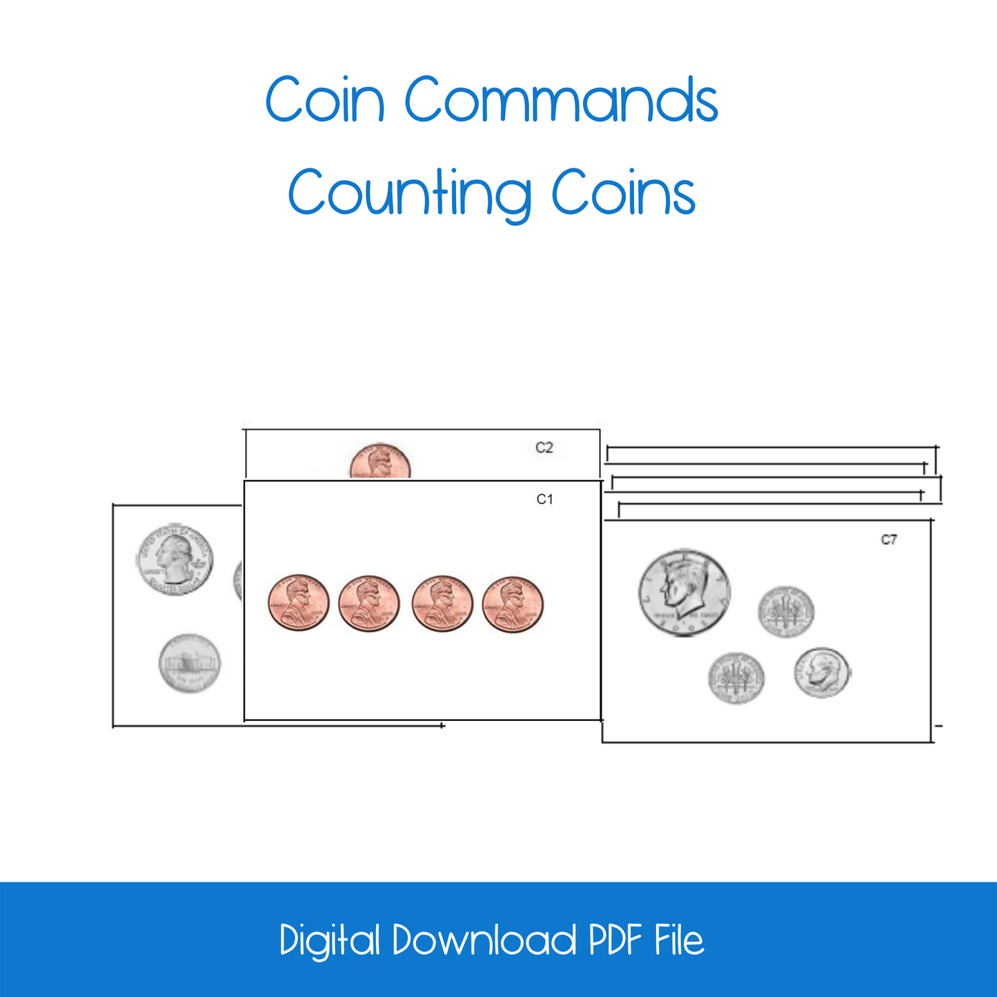Coin Commands (Counting Coins/Change) Activity Set
