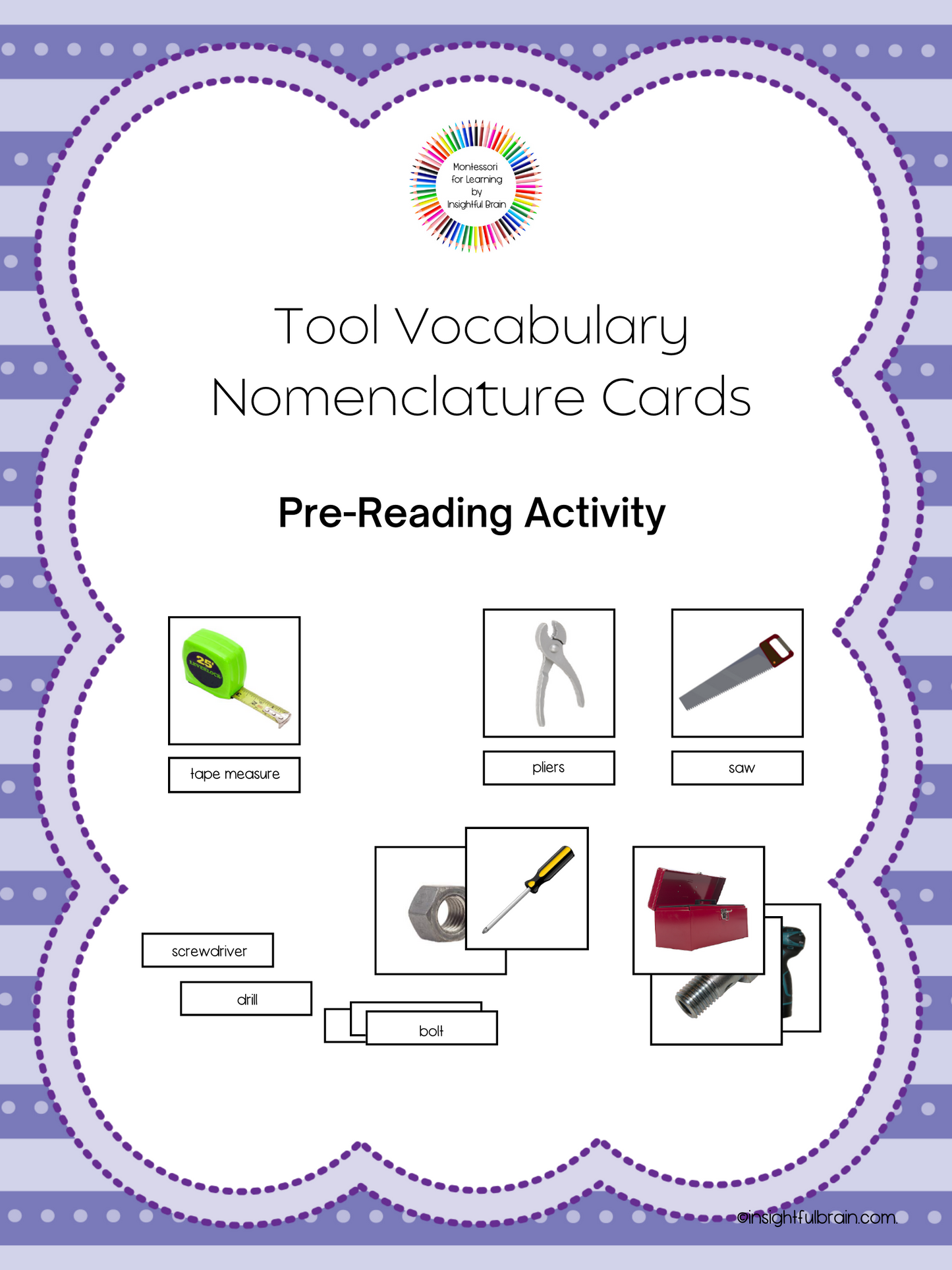 Tool Vocabulary Nomenclature Cards