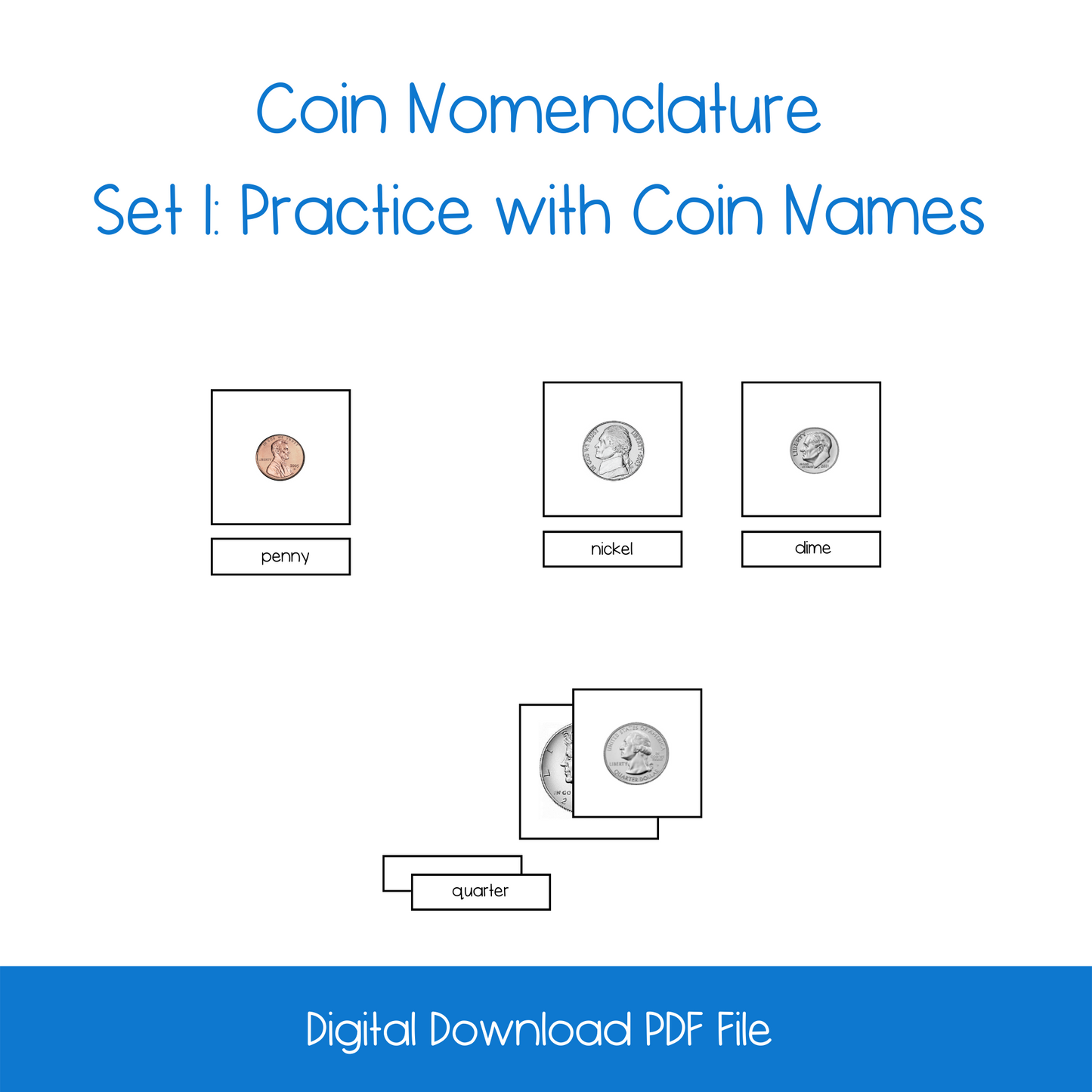 Coin Nomenclature Cards (2 sets) – Montessori for Learning by ...