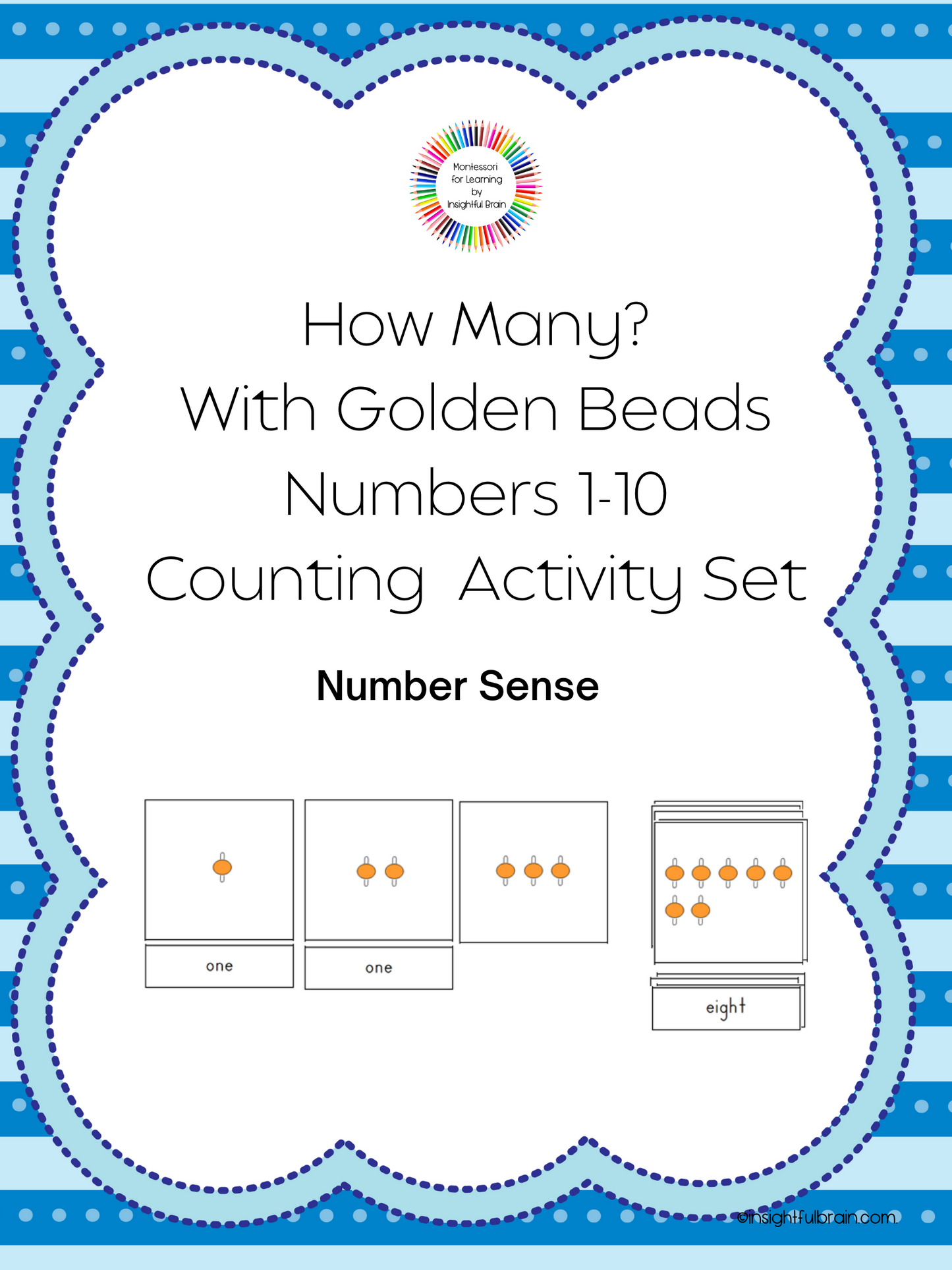 How Many? With Golden Beads Counting 1-10 Activity Set