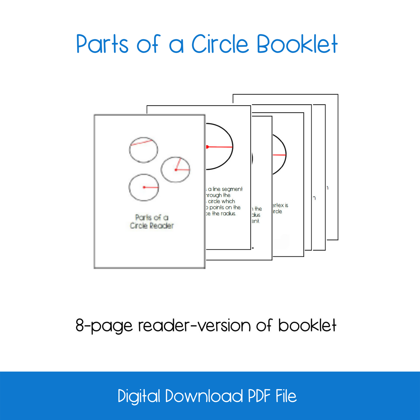Circle Nomenclature, 3-Part Card, Booklet, Reader Activity Bundle