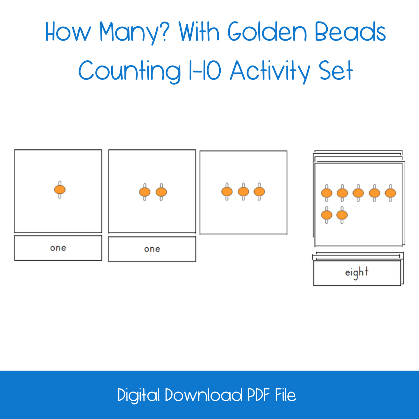 How Many? With Golden Beads Counting 1-10 Activity Set