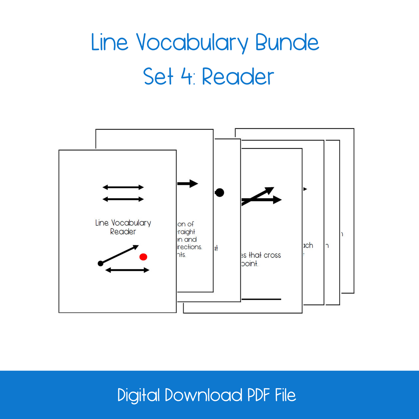 Line Vocabulary Nomenclature, 3-Part Card, Booklet, Reader Activity Bundle