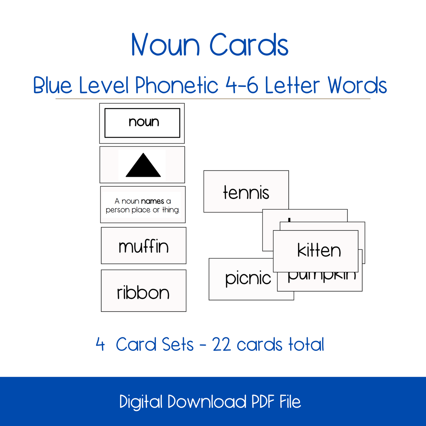 Phonetic Noun Cards - Blue Level  (4 sets in Activity)