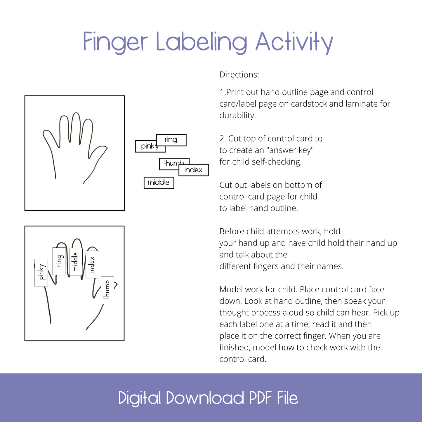 Finger-Labeling Activity- FREE DOWNLOAD