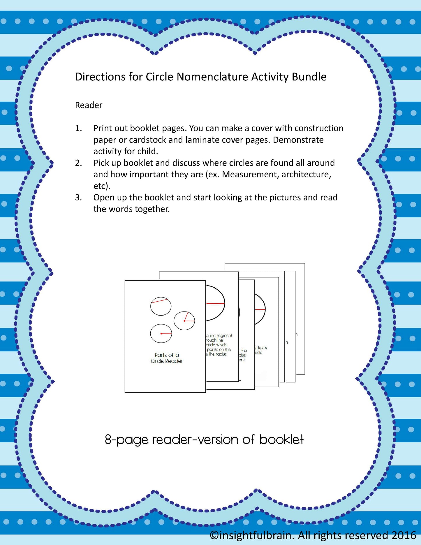 Circle Nomenclature, 3-Part Card, Booklet, Reader Activity Bundle