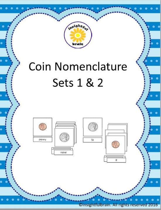 Coin Nomenclature Cards (2 sets) – Montessori for Learning by ...