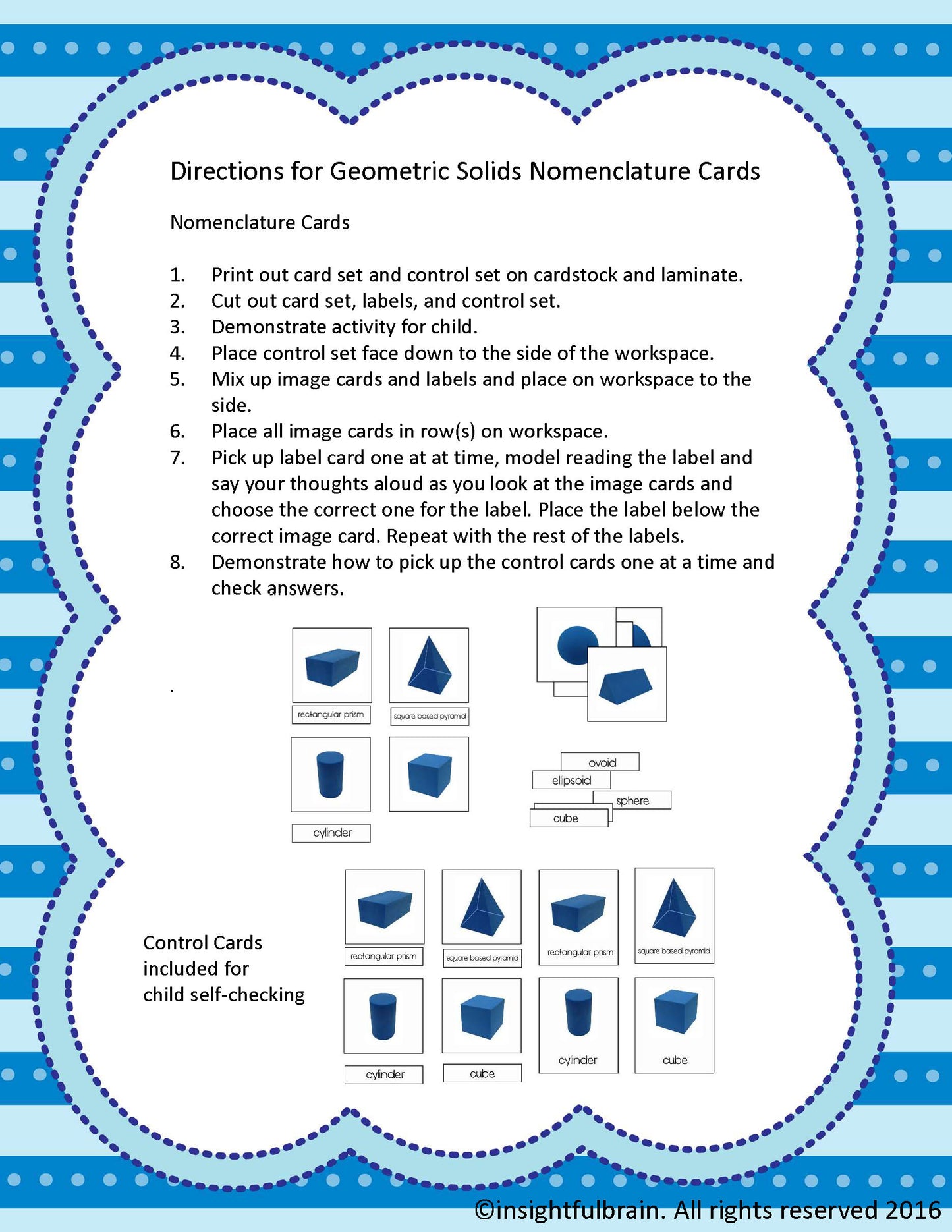 Geometric Solids Nomenclature Cards