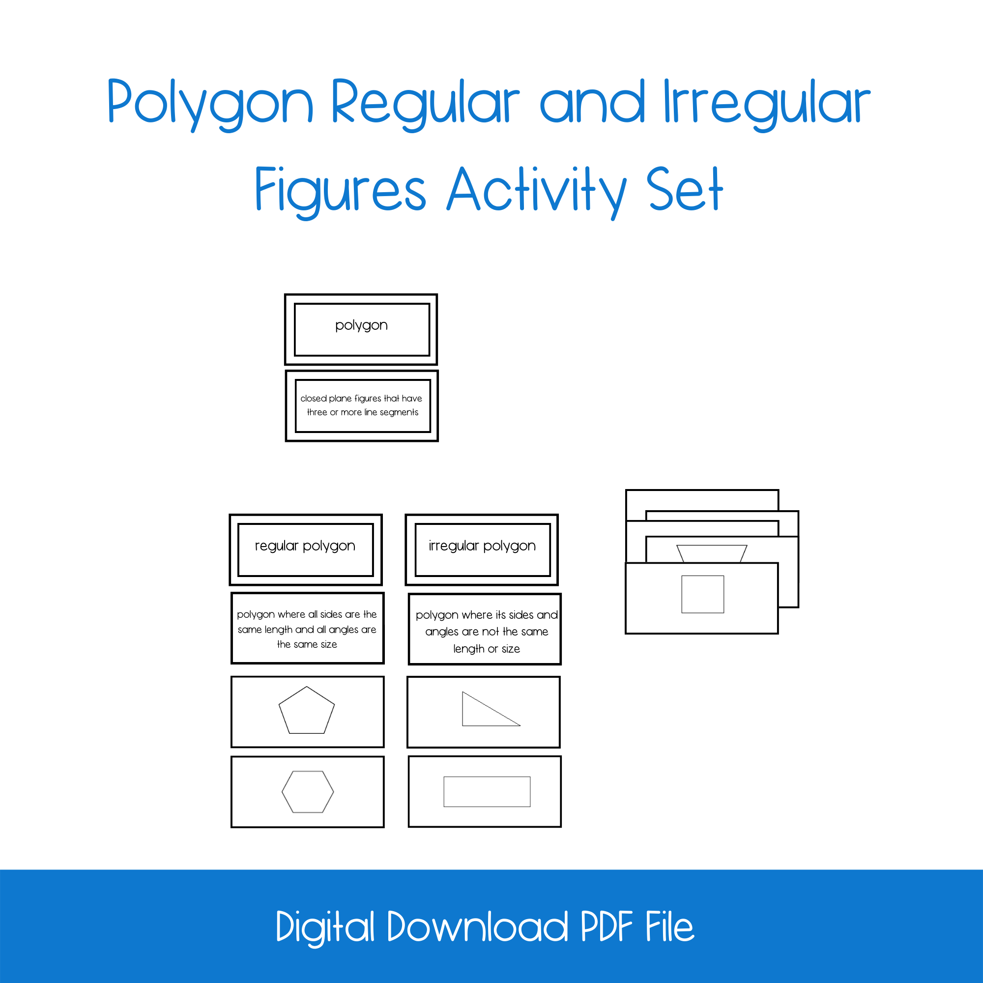 Regular and Irregular Polygon Sorting Cards Activity Set – Montessori ...