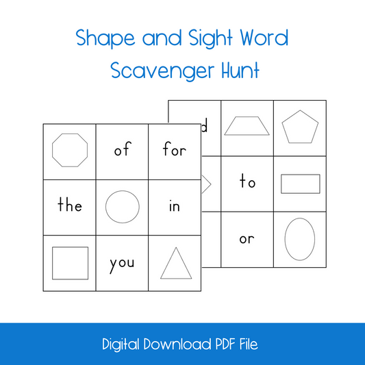 Shape and Sight Word Scavenger Hunt