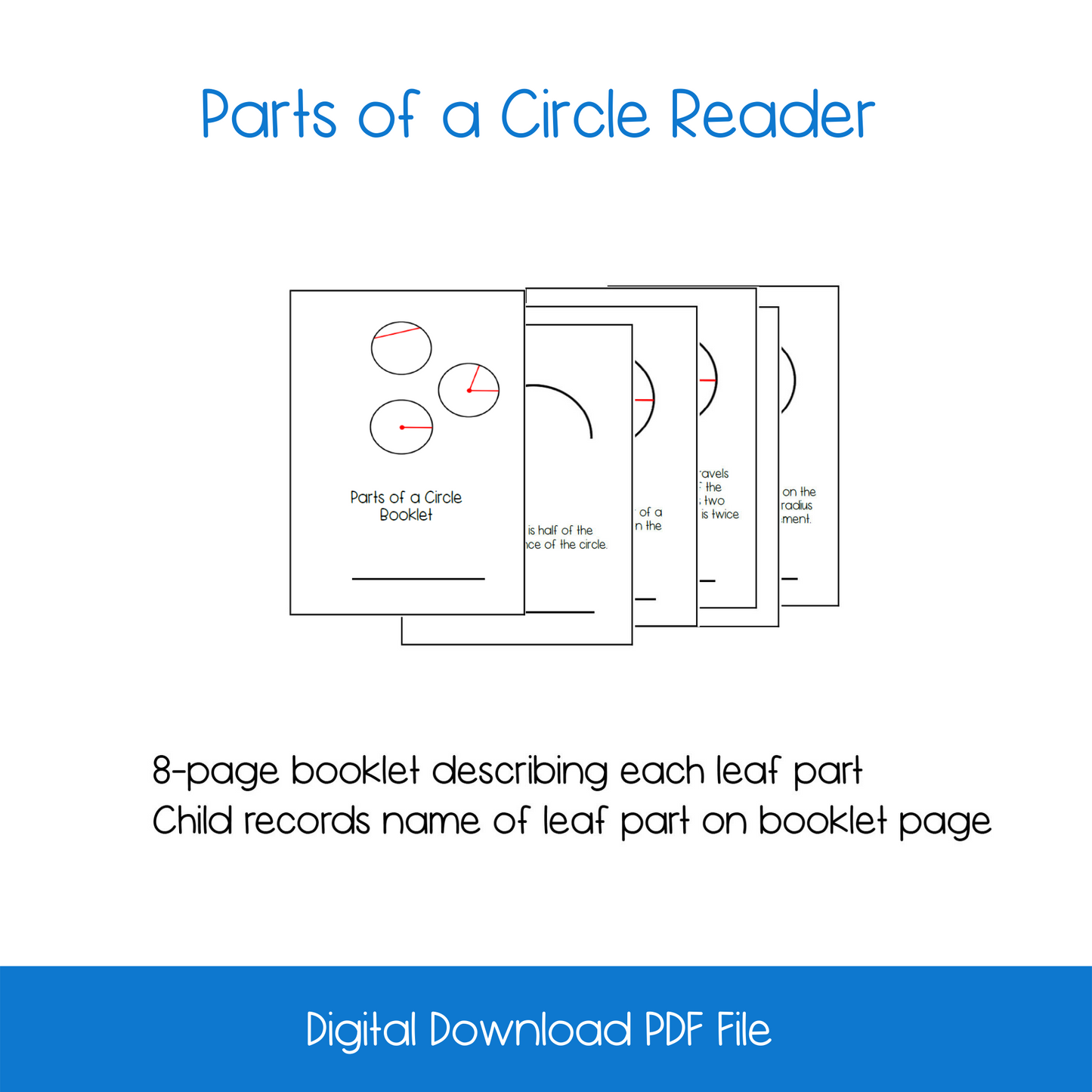 Circle Nomenclature, 3-Part Card, Booklet, Reader Activity Bundle