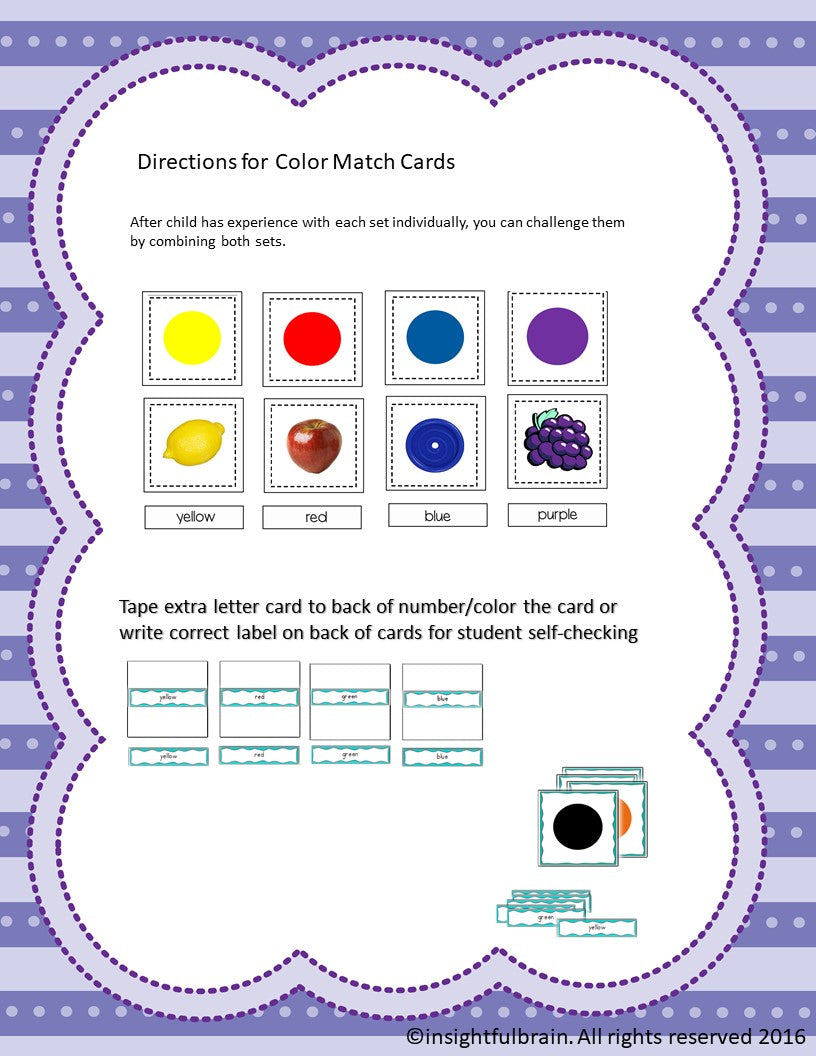 Color Match Set: Montessori Nomenclature Cards