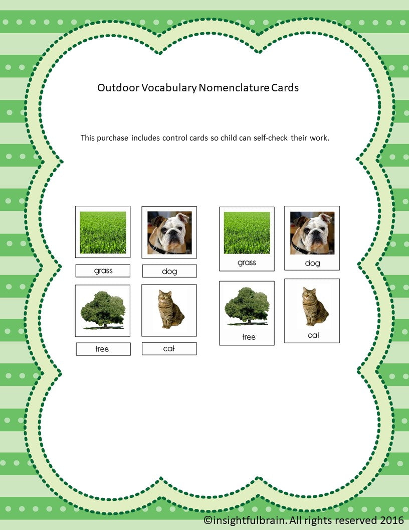 Outdoor Nomenclature Card Set