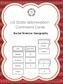 US States Abbreviation Commands Card Set
