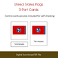 United States Flags 3-Part Cards